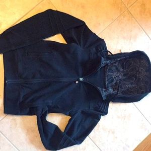 Black Lululemon hooded zipper jacket size 4